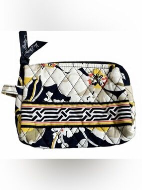 Vera Bradley Black and Cream Quilted Toiletry/Makeup Bag